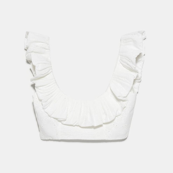 🛑❌SOLD❌🛑on ♏️Zara White Embroidered Top - Picture 11 of 13